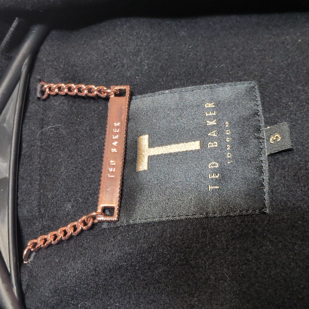 Ted Baker London Short Belted Wool Wrap Coat Size 3, EUC *missing belt - Picture 5 of 11